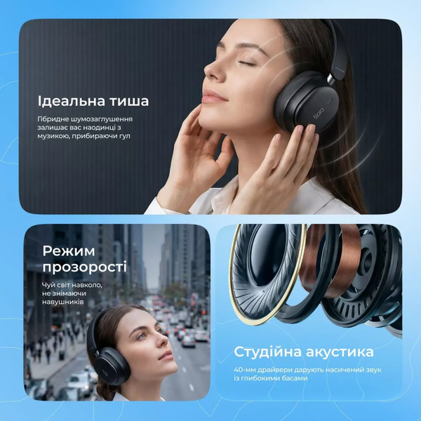 Бездротові навушники Proove Solo with ANC (APP) White HPSL0001AP02 фото