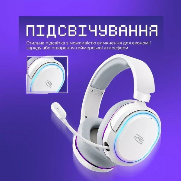 Бездротова ігрова гарнітура Proove Gaming Rapture (APP), White GHRP00010002 фото