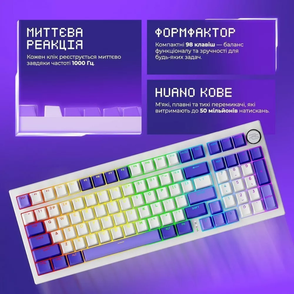 Бездротова клавіатура Proove Gaming Slicker Special Edition (Ukraine Layout) White WKSLSE022402 фото