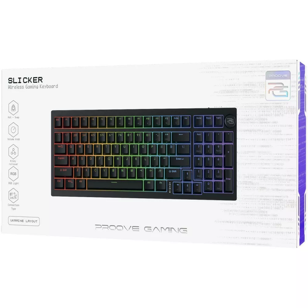 Бездротова клавіатура Proove Gaming Slicker (Ukraine Layout) White-purple WKSL00022402 фото