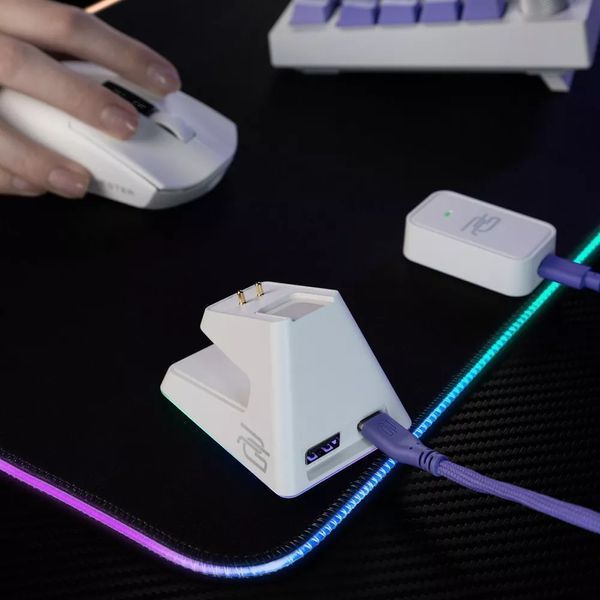 Бездротова ігрова миша Proove Gaming Jester 8K з зарядною станцією, White WMJSCD022017 фото