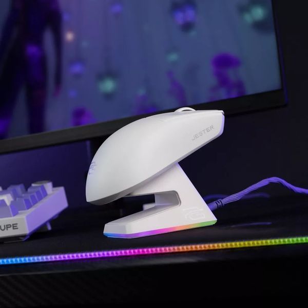 Бездротова ігрова миша Proove Gaming Jester 8K з зарядною станцією, White WMJSCD022017 фото