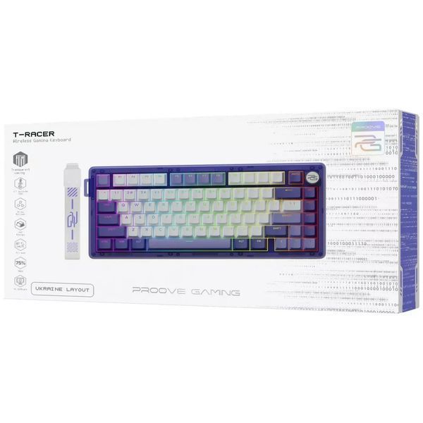 Бездротова клавіатура Proove Gaming T-Racer (Ukraine Layout), Purple-white WKTR00022417 фото