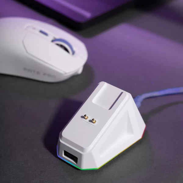 Бездротова ігрова миша Proove Gaming Rate Pro з зарядною станцією, White WMRPCD022002 фото