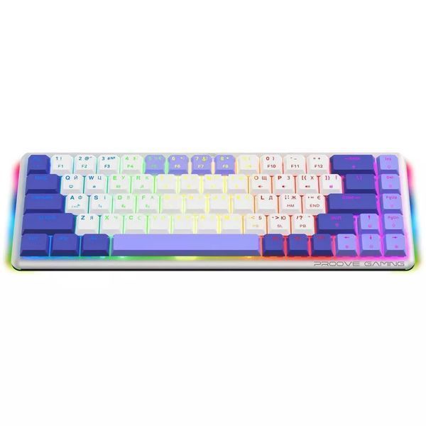 Бездротова клавіатура Proove Gaming AFK (Ukraine Layout) White-purple WKAFK1022002 фото